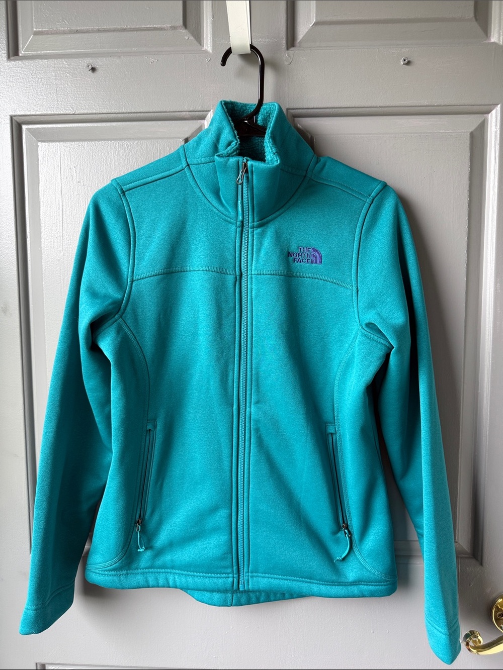 The North Face Kids Turquoise Full‑Zip Fleece Jacket